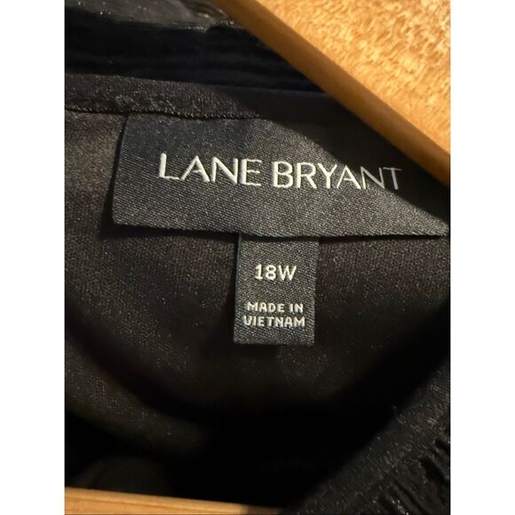 Lane Bryant Size 18W Half Sleeve Texture Sheath Dress Metallic Black Silver Gold - Picture 10 of 11